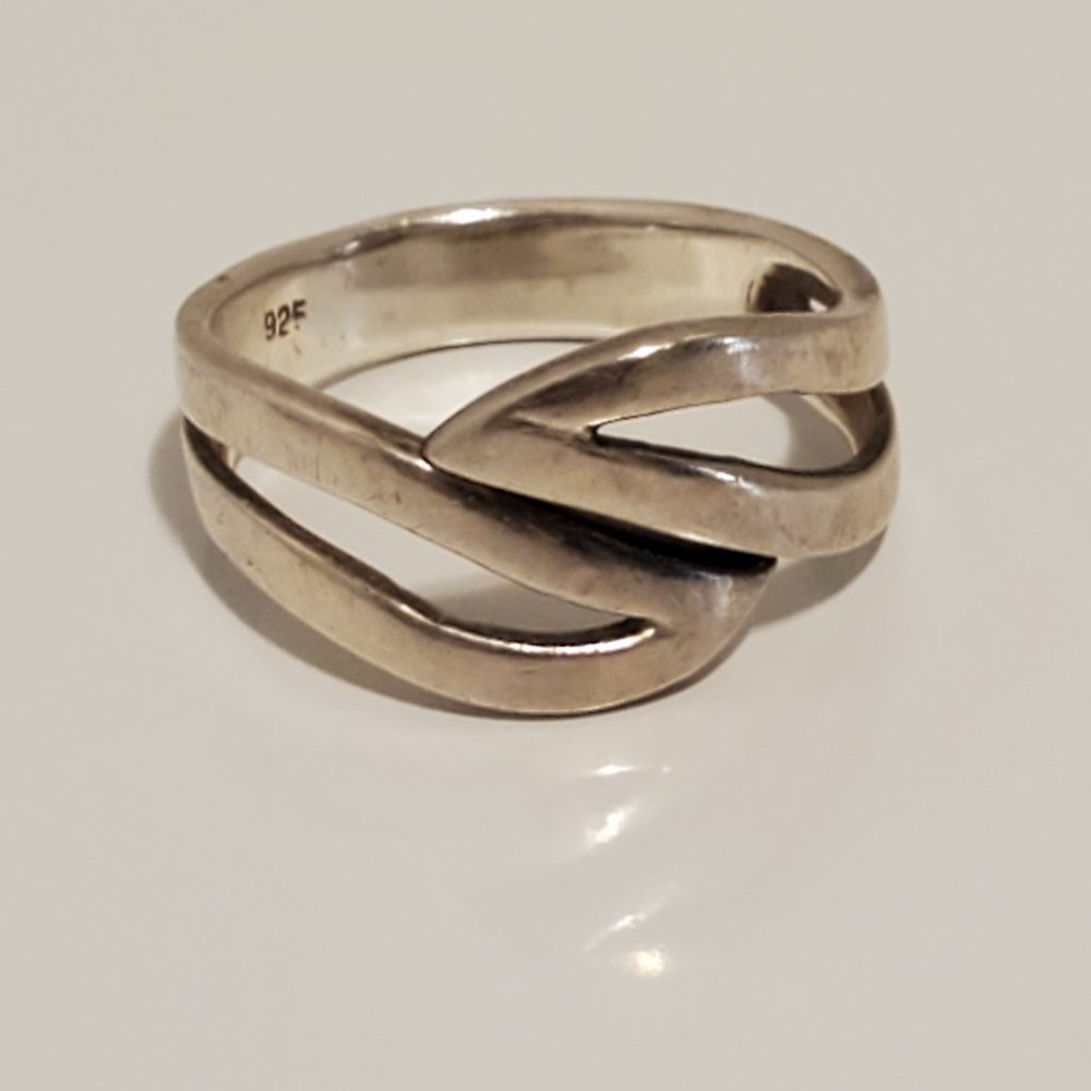 Size 11 Sterling Silver 925 Large Tiered Style Band